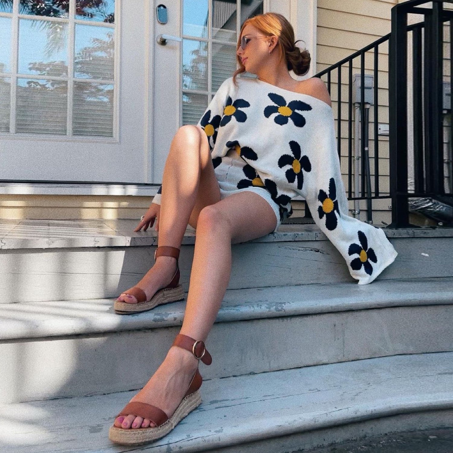 Cozy Flower Knit Lounge Set