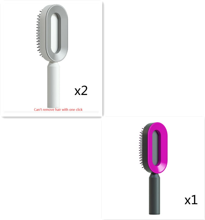 Self Cleaning Hair Brush – One Click Hair Removal & Scalp Massage Comb