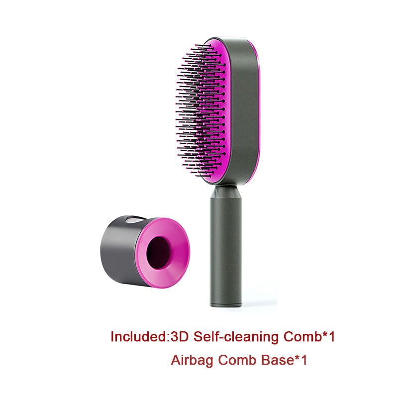 Self Cleaning Hair Brush – One Click Hair Removal & Scalp Massage Comb