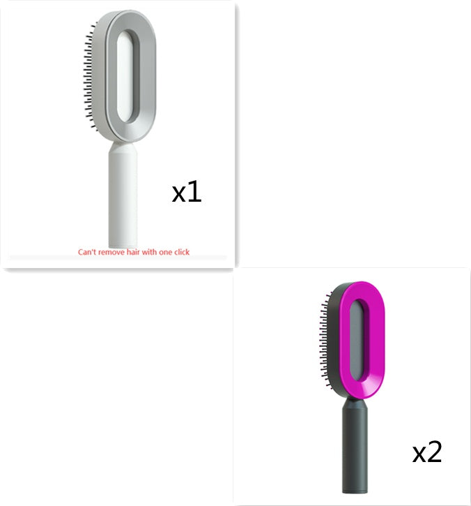 Self Cleaning Hair Brush – One Click Hair Removal & Scalp Massage Comb