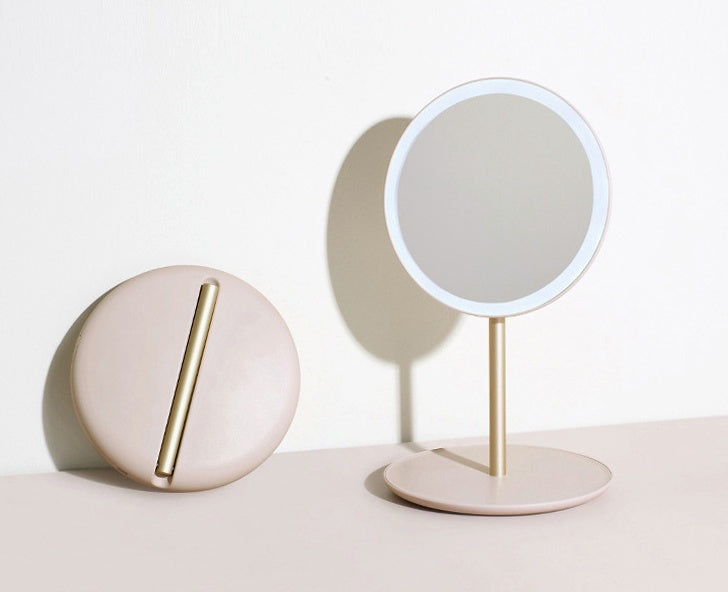 LED Folding Makeup Mirror – Adjustable Light & Portable Design