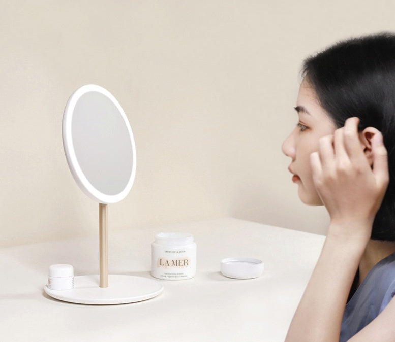 LED Folding Makeup Mirror – Adjustable Light & Portable Design