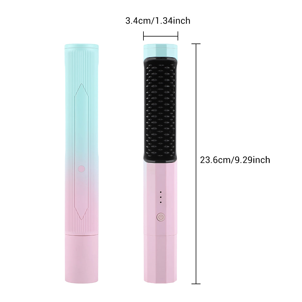 Wireless Hair Straightening Comb Portable Rechargeable Hair Brush