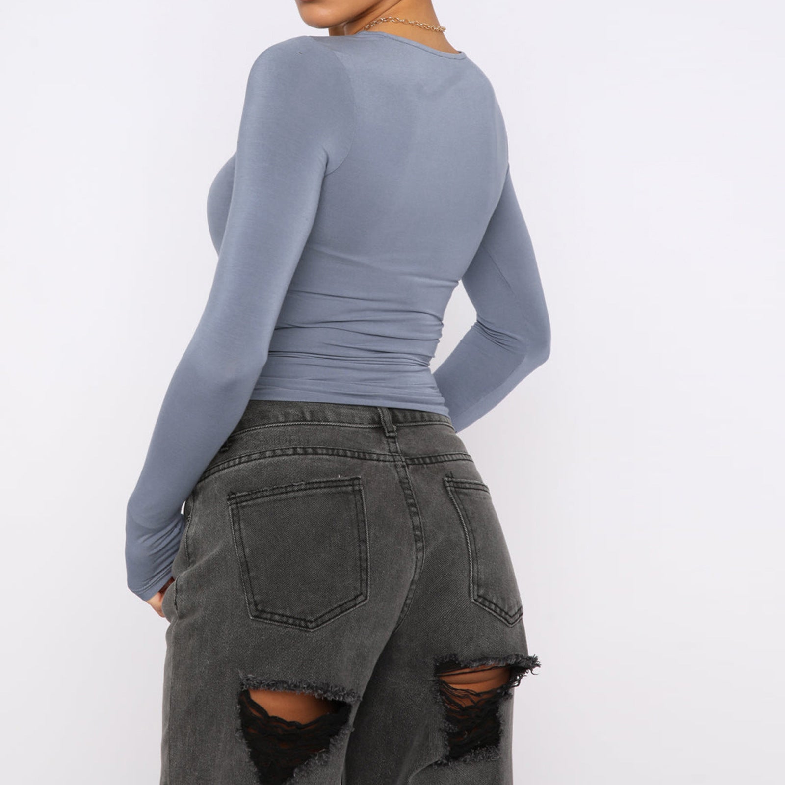 Women's Slim Fit Long Sleeve Casual Pullover Top