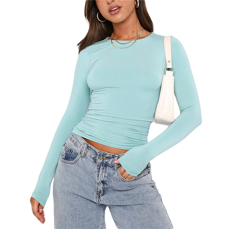 Women's Slim Fit Long Sleeve Casual Pullover Top