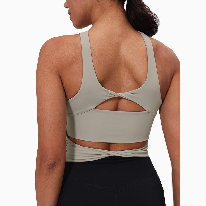 Nude-Feel Cross-Back Sports Bra For Women