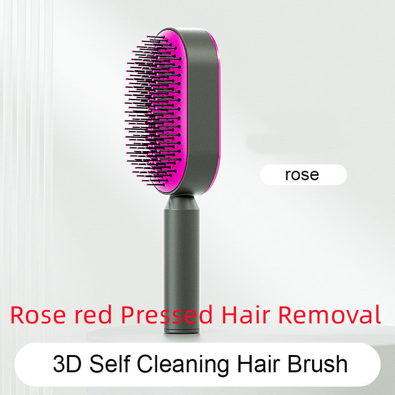 Self Cleaning Hair Brush – One Click Hair Removal & Scalp Massage Comb