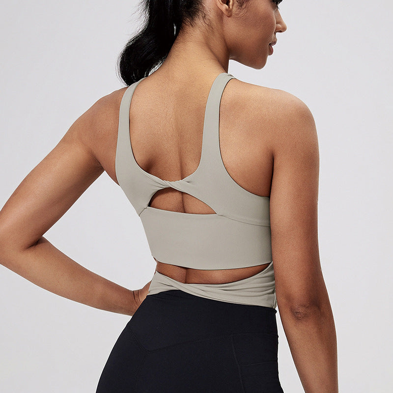 Nude-Feel Cross-Back Sports Bra For Women