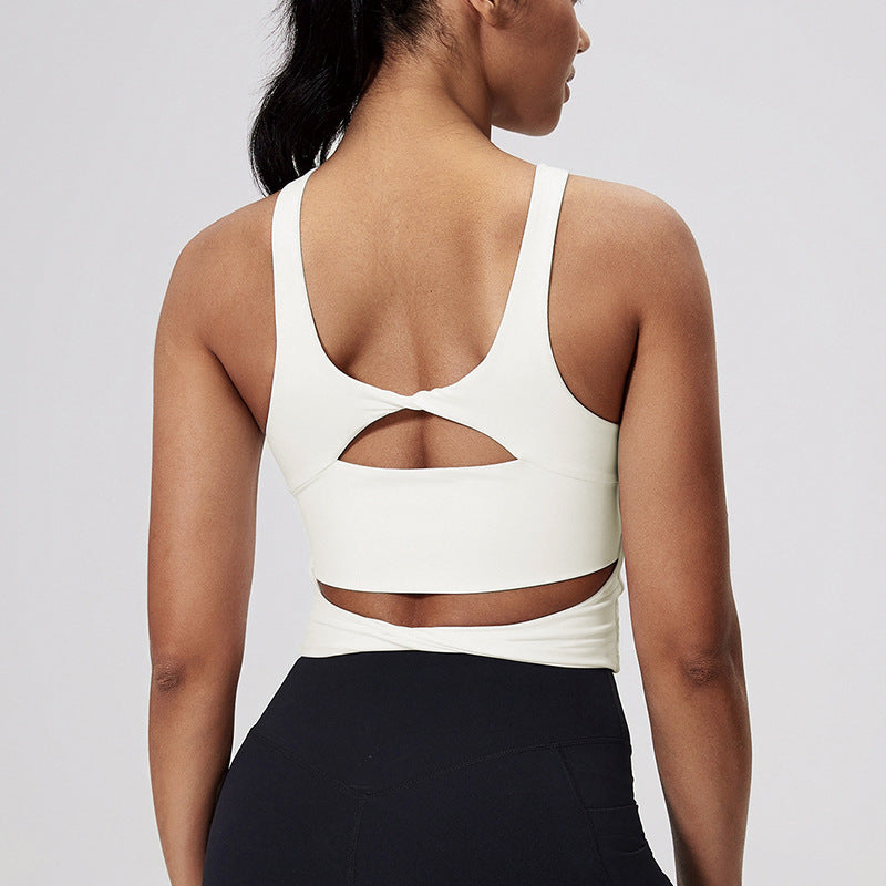 Nude-Feel Cross-Back Sports Bra For Women