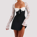 Y2K Lace Corset Mini Dress – Sexy Long Sleeve Women Dress